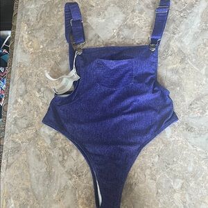 Blue Denim-Style Bodysuit bikinishe